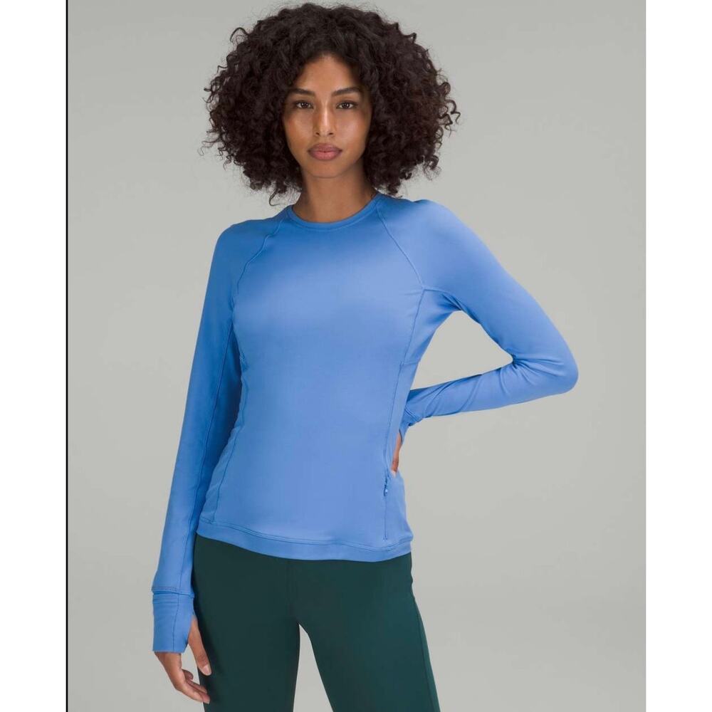 Lululemon Its Rulu Run Long Sleeve Shirt Blue Nile Activewear Size Womens 0 READ